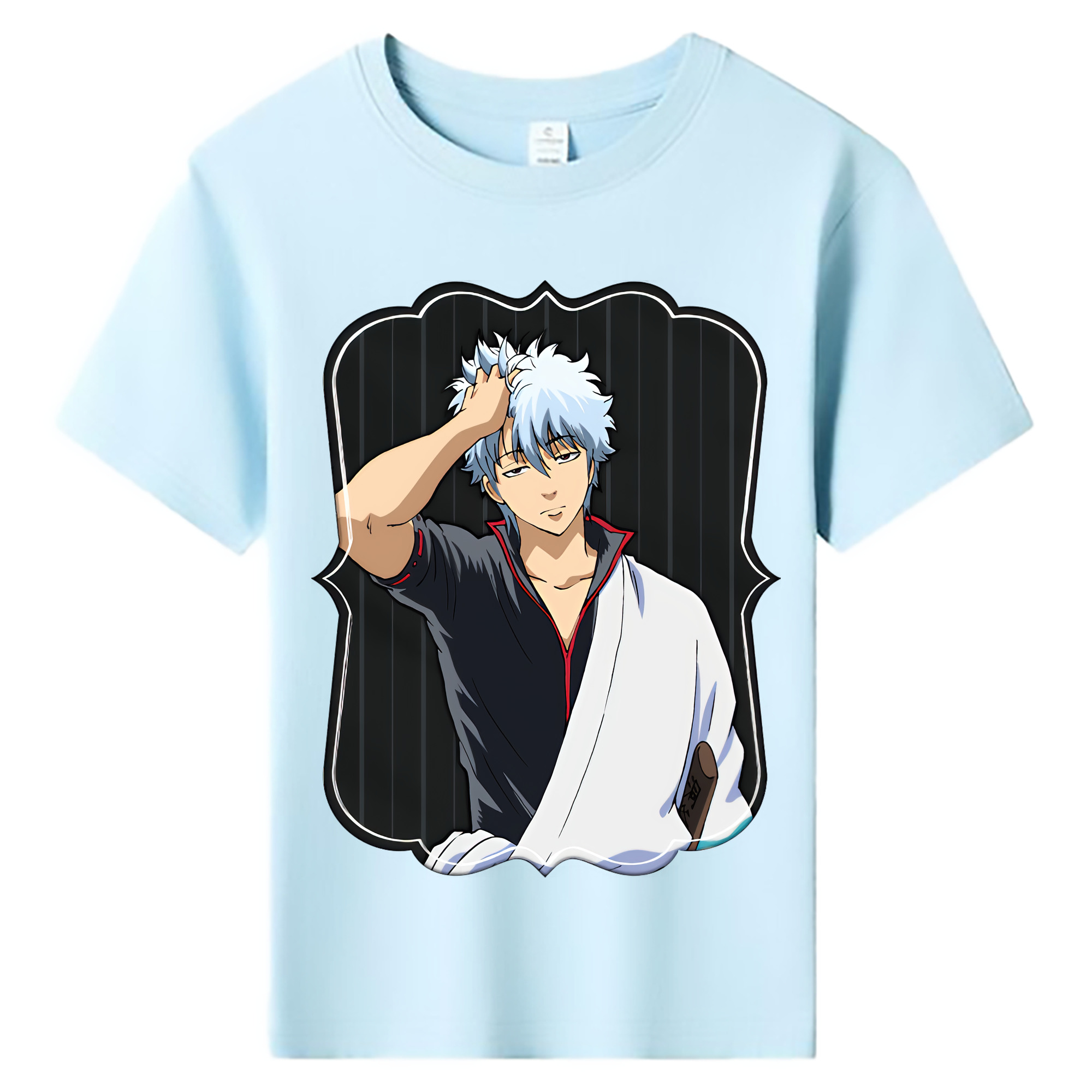（画像用） ぎんたま 坂田銀時（さかたぎんとき） 神楽 志村新八（しむら しんぱち） GINTAMA Sakata Gintoki Kagura Shimura Shinpachi 綿100％キッズTシャツ（フロントプリント）